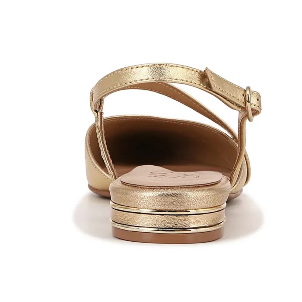 Naturalizer Gold Pointed Toe Slingback Flats - Picture 4 of 9